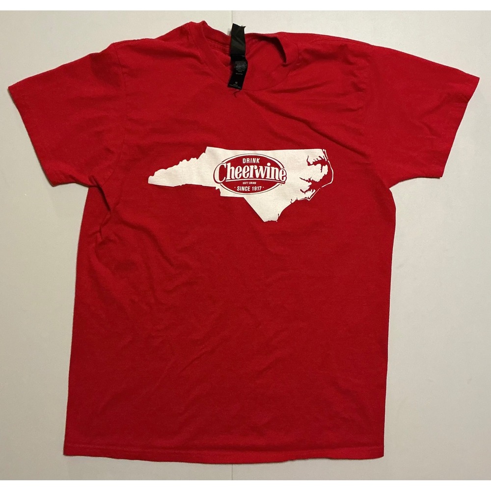 Cheerwine Soda Pop North Carolina Short Sleeve Shirt Men M Red Soft Drink Cherry